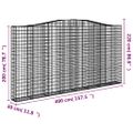vidaXL Oblúkový gabionový kôš 8 ks 400x30x200/220cm pozinkované železo
