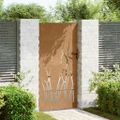 vidaXL Záhradná brána 85x175 cm, oceľ Corten, dizajn s trávou