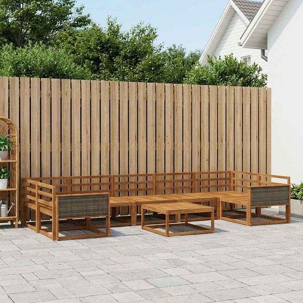 vidaXL Záhradná súprava gaučov 8 pcs Prírodná Pevné akáciové drevo