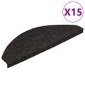 vidaXL Samolepiace nášľapy na schody 15 ks 56x17x3 cm čierne