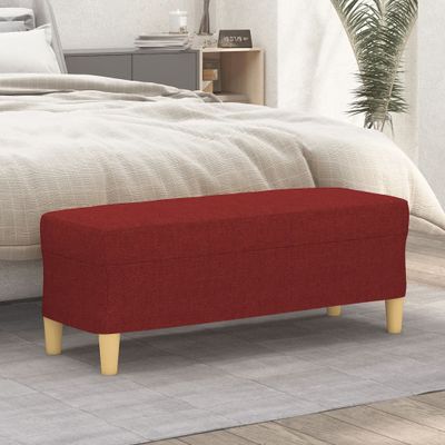 vidaXL Lavička vínovo-červená 100x35x41 cm látka
