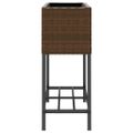 vidaXL Záhradné kvetináče s policou 2ks hnedé 70x28x70 cm polyratan