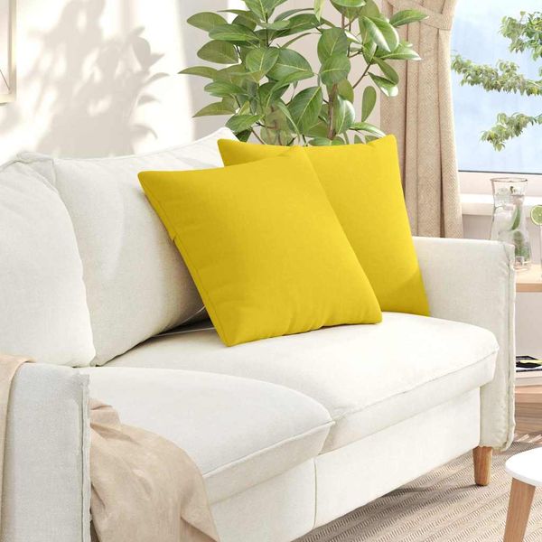 vidaXL Vankúše na pohovku 2 pcs Svetložltá 50 x 50 cm látka