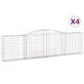 vidaXL Oblúkové gabiónové koše 4ks 400x30x100/120cm pozinkované železo