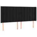 vidaXL Čelo postele s LED čierne 183x16x118/128 cm zamat