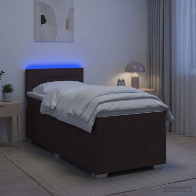 vidaXL Posteľ boxspring s matracom Tmavohnedá 90 x 200 cm Látka