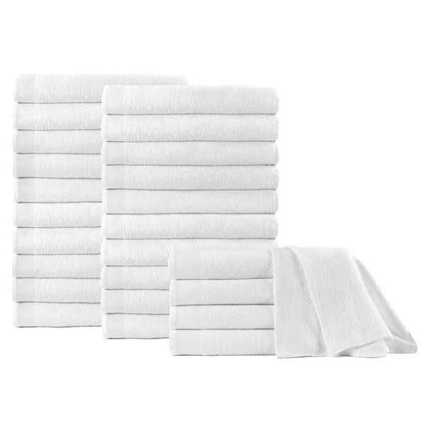 vidaXL Osušky 25 ks, bavlna 350 g/m², 70x140 cm, biele