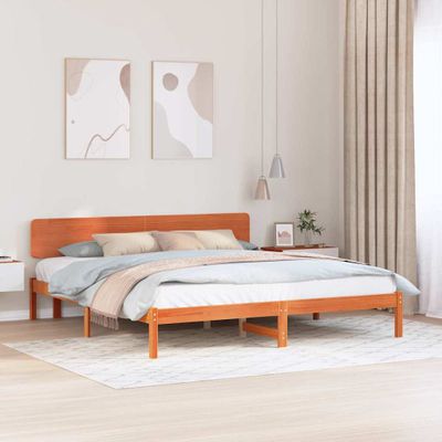 vidaXL Rám postele Včelí hnedý 180 x 200 cm Masívne borovicové drevo