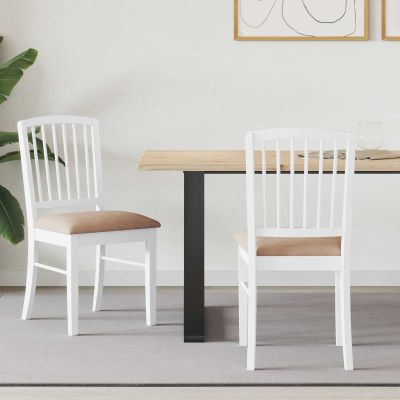 vidaXL Jedálenské stoličky 2 pcs Biela 50 x 52,5 x 91 cm