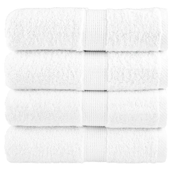 vidaXL Prémiové umývacie utierky SOLUND 4 ks biele 30x30 cm 600 g/m²