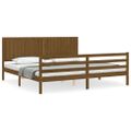 vidaXL Posteľný rám s čelom medovo-hnedý 200x200 cm masívne drevo