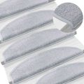 vidaXL Samolepiace schodové rohože 15 ks 80 x 24,5 x 3,5 cm Svetlosivá
