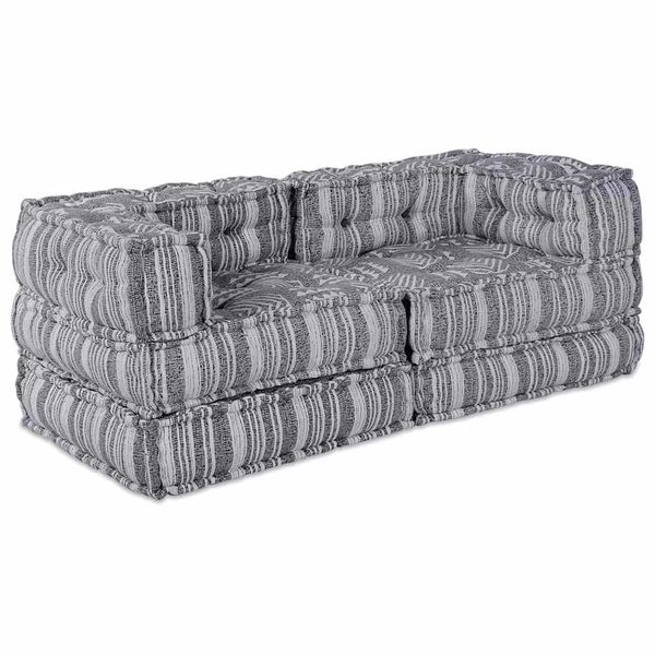 vidaXL Modulová pohovka 2 ks Látka Sivá 140 x 70 x 56 cm