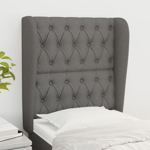 vidaXL Čelo postele so záhybmi tmavosivé 83x23x118/128 cm látka