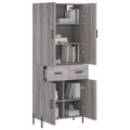 vidaXL Vysoká skrinka sivý dub sonoma 69,5x34x180 cm spracované drevo