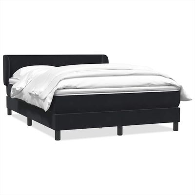 vidaXL Posteľný rám boxsping s matracom Čierna 160x220 cm zamat