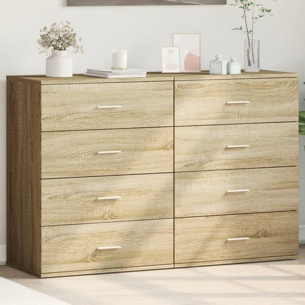 vidaXL Komody 2 ks dub sonoma 60x39x80 cm kompozitné drevo