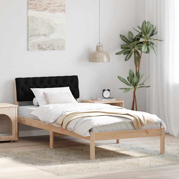 vidaXL Rám postele Hnedá a čierna 90 x 190 cm Borovicový masív