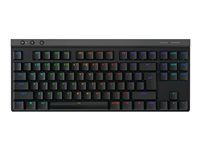 Klávesnica - technológia LIGHTSPEED - TKL - podsvietenie - bezdrátová - 2.4 GHz, Bluetooth, USB - QWERTY - US medzinárodná - klávesový spínač: GL Tactile - čierna