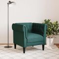 vidaXL Pohovka Chesterfield tmavozelená látka