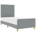 vidaXL Rám postele s čelnou doskou Svetlosivá 80 x 200 cm látka