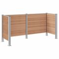 vidaXL Plot pre odpadkový kôš Hnedá 237 x 85 x 115 cm Hliník a WPC