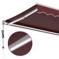 vidaXL Automaticky zaťahovacia markíza s LED vínová 400x350 cm