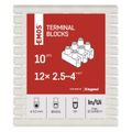 Skrutková svorkovnica 12× 2,5–4mm2, 450 V, biela, 10 ks