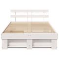 vidaXL Rám postele Biela 140 x 190 cm Masívne borovicové drevo