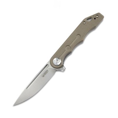 Kubey KU312H vreckový nôž 8 cm, Bead Blasted, hnedá Tan, G10