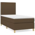 vidaXL Posteľný rám boxsping s matracom hnedý 80x200 cm látka