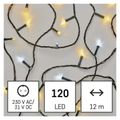 LED vianočný reťazec, 12 m, vonkajší aj vnútorný, teplá/studená biela, časovač