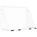 vidaXL Futbalová bránka so sieťou 180x90x120 cm oceľová biela