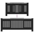 vidaXL Kryt radiátora 2 ks Čierna 205 x 20,5 x 81,5cm Kompozitné drevo