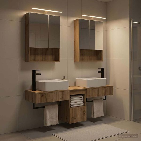 vidaXL Set kabinetov do kúpeľne 5 pcs Dub artisan 50 x 14,5 x 70 cm