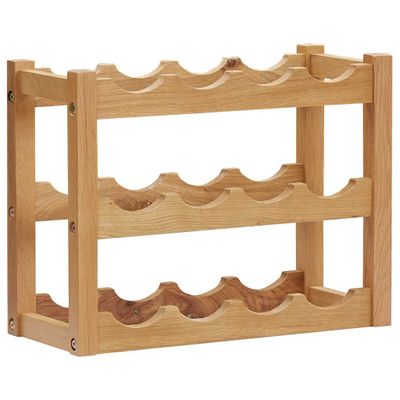 vidaXL Stojan na víno pre 12 fliaš 47x21x36 cm masívne dubové drevo