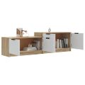 vidaXL TV stolík biely a sonoma 158,5x36x45 cm spracované drevo
