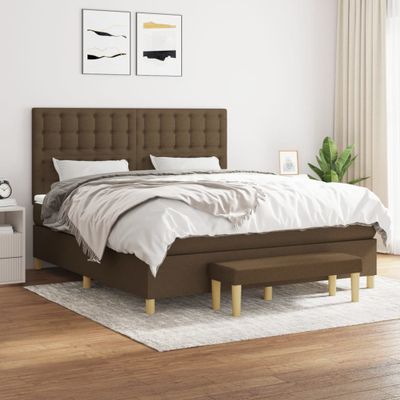 vidaXL Boxspring posteľ s matracom tmavohnedá 160x200 cm látka