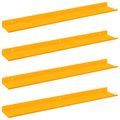 vidaXL Závesná polica 4 ks Horčicová žltá 60 x 8,5 x 2,5 cm Oceľ