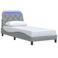 vidaXL Rám postele s LED bez matraca bledosivý 80x200 cm látka