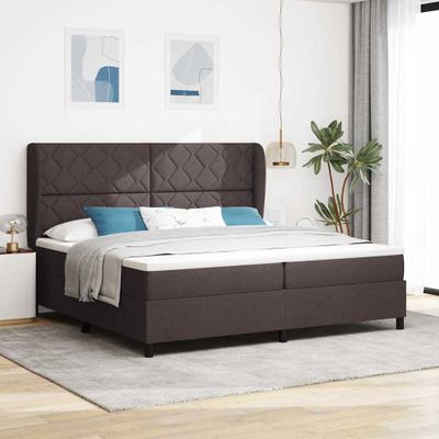 vidaXL Posteľ s pružinovým rámom Tmavo hnedá 200 x 200 cm látka