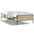 vidaXL Posteľný rám dub sonoma 90x190 cm kompozitné drevo a kov