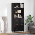 vidaXL Highboard Čierny dub 69,5 x 34 x 180 cm Kompozitné drevo