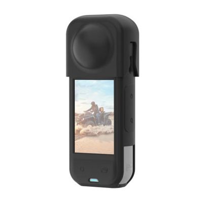 PULUZ silikónové ochranné puzdro s krytom objektívu pre Insta360 X5 (čierne)