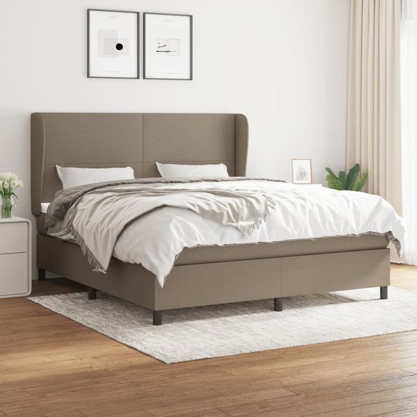 vidaXL Posteľný rám boxspring s matracom sivohned 180x200 cm látka