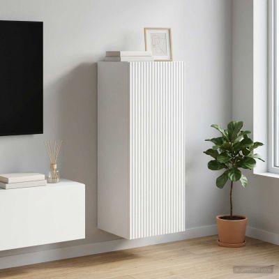 vidaXL Nástenná skrinka 33 x 34,5 x 90 cm Kompozitné drevo Biela