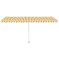 vidaXL Samostatne stojaca automatická markíza 500x300 cm žlto-biela