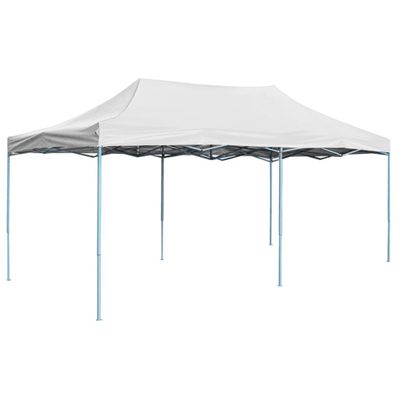 vidaXL Profesionálny skladací párty stan 3x6 m, oceľ, biely