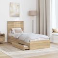 vidaXL Úložná posteľ Sonoma dub 75 x 190 cm Kompozitné drevo