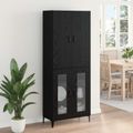 vidaXL Highboard Čierny dub 69,5 x 34 x 180 cm Kompozitné drevo
